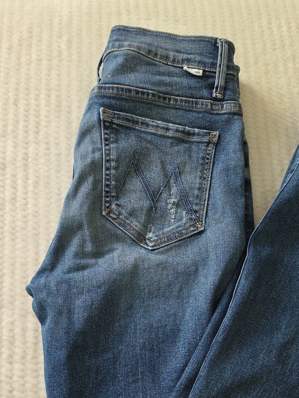 Mother Women’s Blue Denim Jeans - Classic Mid Wash